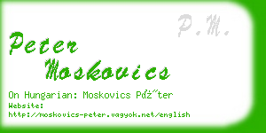 peter moskovics business card